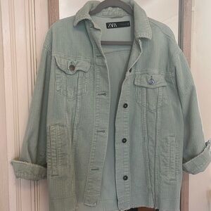 Zara Cordoroy Jacket - mint color